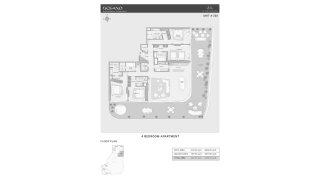 Apartment floor plan, 4 bedrooms in OCEANO No. 11010
