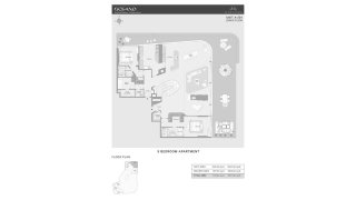 Penthouse floor plan, 5 bedrooms in OCEANO No. 11011